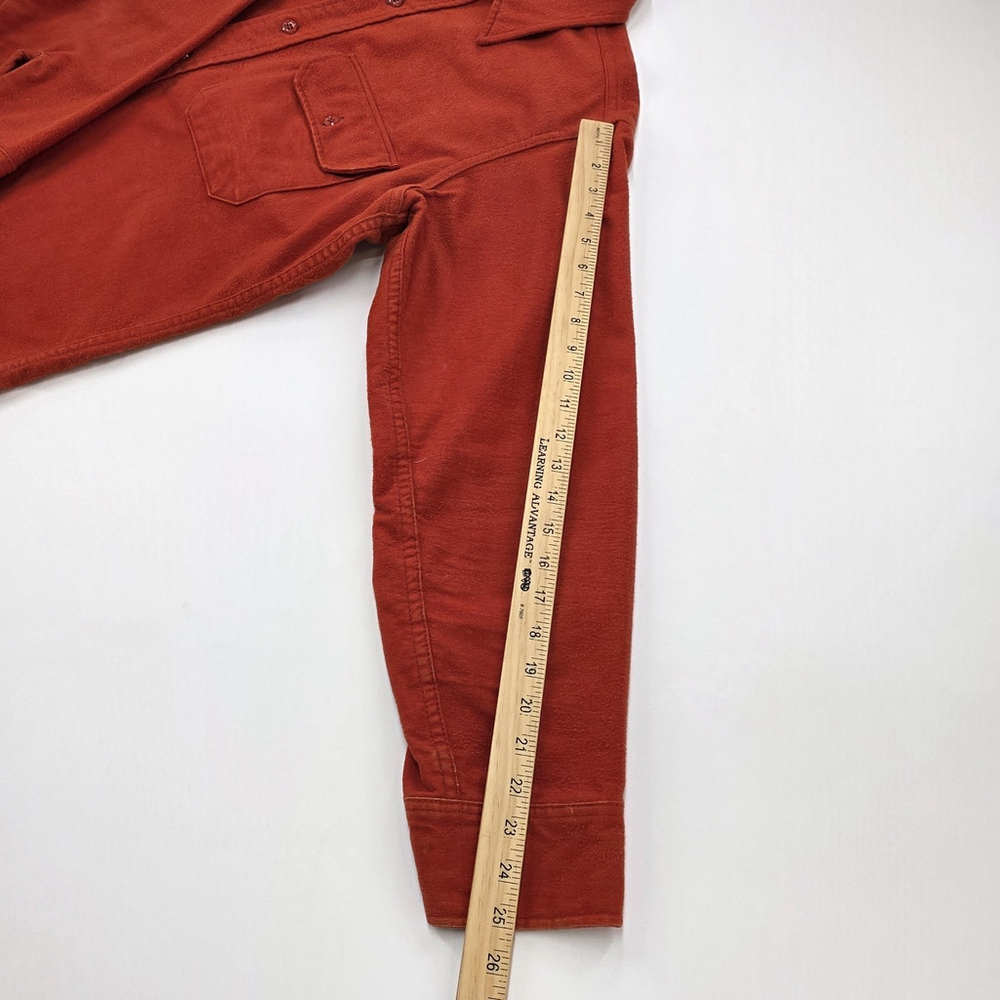 Vtg Americana Workwear Woolrich Chamois Shirt Men’s L Red Heavyweight Heritage - Picture 12 of 13
